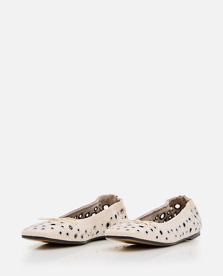 Golden Goose Amy Eyelet-embellished Nappa Ballerina Flats In White